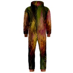 Abstract Brush Strokes In A Floral Pattern  Hooded Jumpsuit (Men) 