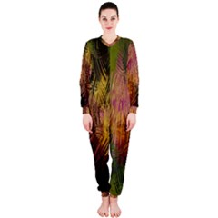 Abstract Brush Strokes In A Floral Pattern  OnePiece Jumpsuit (Ladies) 