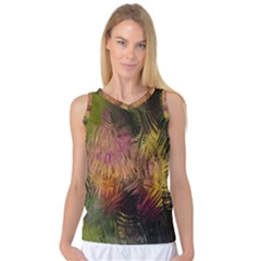 Abstract Brush Strokes In A Floral Pattern  Women s Basketball Tank Top