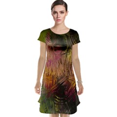 Abstract Brush Strokes In A Floral Pattern  Cap Sleeve Nightdress