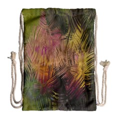 Abstract Brush Strokes In A Floral Pattern  Drawstring Bag (Large)