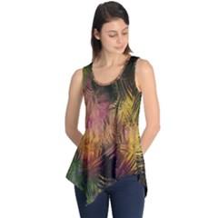 Abstract Brush Strokes In A Floral Pattern  Sleeveless Tunic