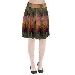 Abstract Brush Strokes In A Floral Pattern  Pleated Skirt