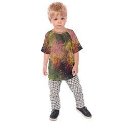 Abstract Brush Strokes In A Floral Pattern  Kids  Raglan Tee