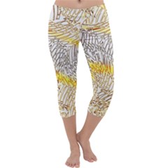 Abstract Composition Pattern Capri Yoga Leggings by Simbadda