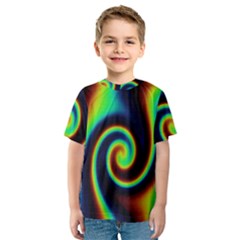 Background Colorful Vortex In Structure Kids  Sport Mesh Tee