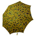 Abstract Gold Background With Blue Stars Hook Handle Umbrellas (Large) View2
