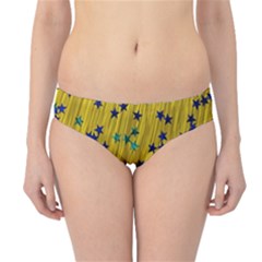 Abstract Gold Background With Blue Stars Hipster Bikini Bottoms