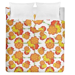 Colorful Stylized Floral Pattern Duvet Cover Double Side (queen Size) by dflcprints