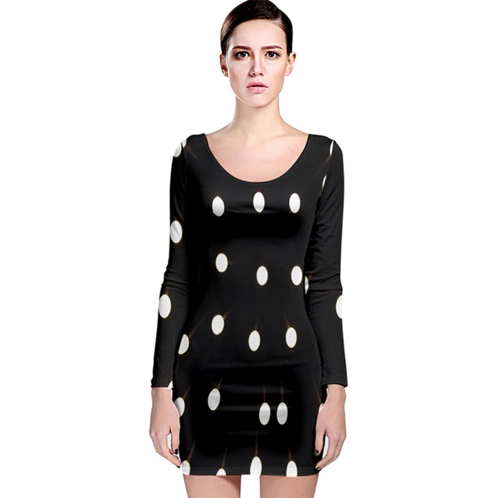 Lamps Abstract Lamps Hanging From The Ceiling Long Sleeve Bodycon Dress