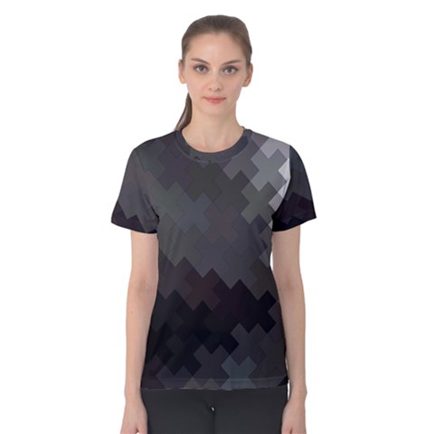 Abstract Pattern Moving Transverse Women s Cotton Tee by Simbadda