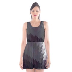 Abstract Pattern Moving Transverse Scoop Neck Skater Dress by Simbadda