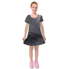 Abstract Pattern Moving Transverse Kids  Short Sleeve Velvet Dress by Simbadda