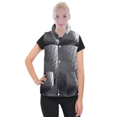 Abstract Pattern Moving Transverse Women s Button Up Puffer Vest by Simbadda