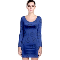 Pattern Long Sleeve Bodycon Dress