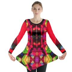 Geometrical Free Will By Saprillika Long Sleeve Tunic  by saprillika