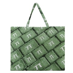 Pi Grunge Style Pattern Zipper Large Tote Bag by dflcprints