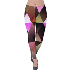 Triangles Abstract Triangle Background Pattern Velvet Leggings by Simbadda