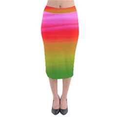 Watercolour Abstract Paint Digitally Painted Background Texture Velvet Midi Pencil Skirt by Simbadda