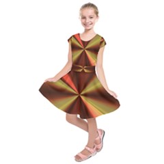 Copper Beams Abstract Background Pattern Kids  Short Sleeve Dress