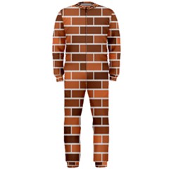Brick Brown Line Texture Onepiece Jumpsuit (men) 