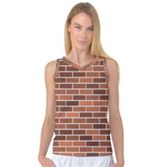 Brick Brown Line Texture Women s Basketball Tank Top by Mariart