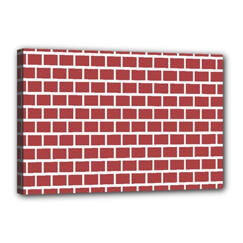 Brick Line Red White Canvas 18  X 12 