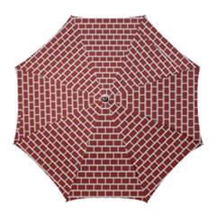 Brick Line Red White Golf Umbrellas by Mariart
