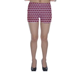 Brick Line Red White Skinny Shorts by Mariart