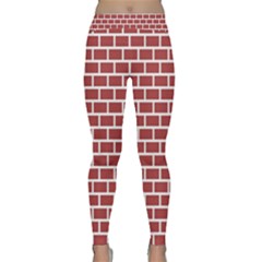 Brick Line Red White Classic Yoga Leggings by Mariart