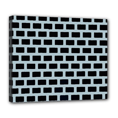Bricks Black Blue Line Deluxe Canvas 24  X 20  