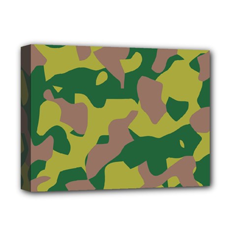 Camouflage Green Yellow Brown Deluxe Canvas 16  X 12  