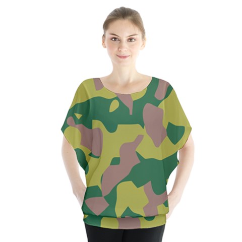 Camouflage Green Yellow Brown Blouse by Mariart
