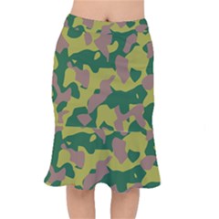 Camouflage Green Yellow Brown Mermaid Skirt by Mariart