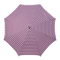 Chevron Wave Purple White Golf Umbrellas