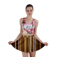 Brown Line Image Picture Mini Skirt