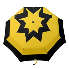 Chevron Wave Yellow Black Line Folding Umbrellas by Mariart