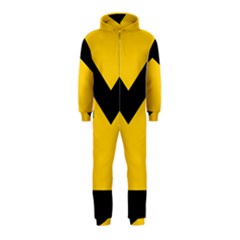 Chevron Wave Yellow Black Line Hooded Jumpsuit (kids) by Mariart