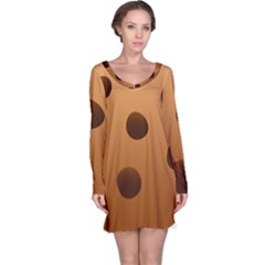 Cookie Chocolate Biscuit Brown Long Sleeve Nightdress by Mariart