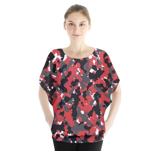 Bloodshot Camo Red Urban Initial Camouflage Blouse by Mariart