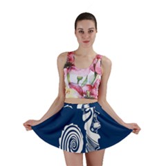 Coral Life Sea Water Blue Fish Star Mini Skirt