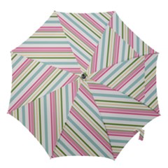 Diagonal Stripes Color Rainbow Pink Green Red Blue Hook Handle Umbrellas (small) by Mariart