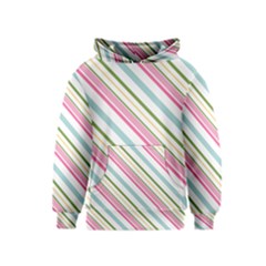 Diagonal Stripes Color Rainbow Pink Green Red Blue Kids  Pullover Hoodie