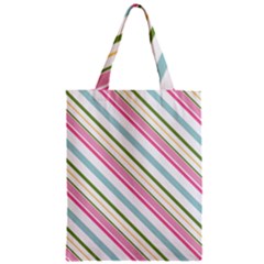 Diagonal Stripes Color Rainbow Pink Green Red Blue Zipper Classic Tote Bag by Mariart