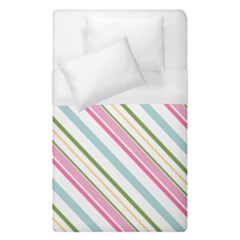 Diagonal Stripes Color Rainbow Pink Green Red Blue Duvet Cover (single Size)