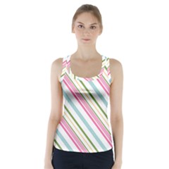 Diagonal Stripes Color Rainbow Pink Green Red Blue Racer Back Sports Top by Mariart