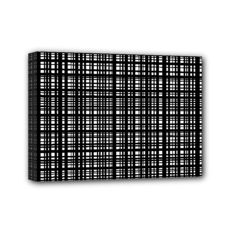 Crosshatch Target Line Black Mini Canvas 7  X 5  by Mariart