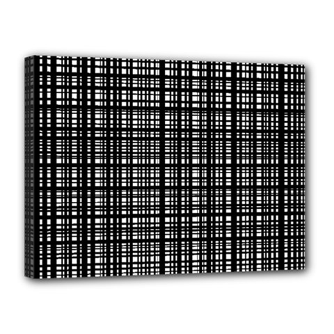 Crosshatch Target Line Black Canvas 16  X 12  by Mariart