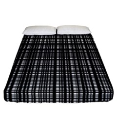 Crosshatch Target Line Black Fitted Sheet (california King Size) by Mariart