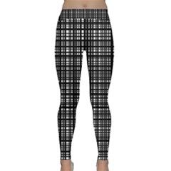 Crosshatch Target Line Black Classic Yoga Leggings by Mariart